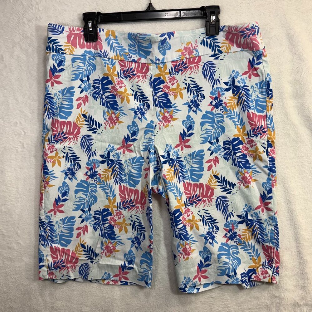 Counterparts 18 Floral Bermuda Shorts Tropical Summer Beach Preppy Casual